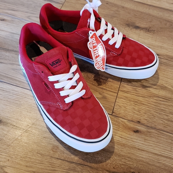 Vans Atwood Deluxe Red Deboss Checkerboard Shoe - Picture 3 of 7